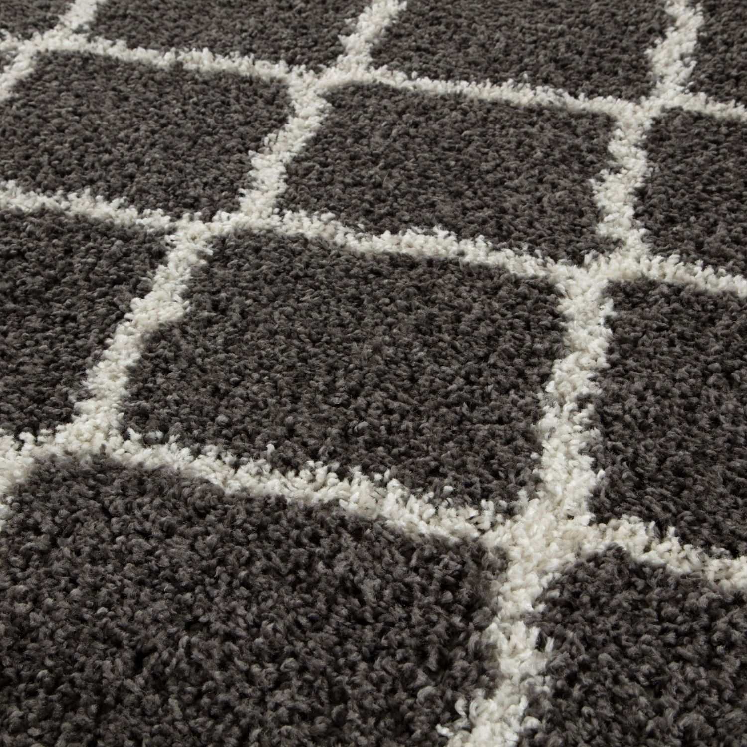 The Rugs Moroccan Dark Grey Shaggy Rug 740