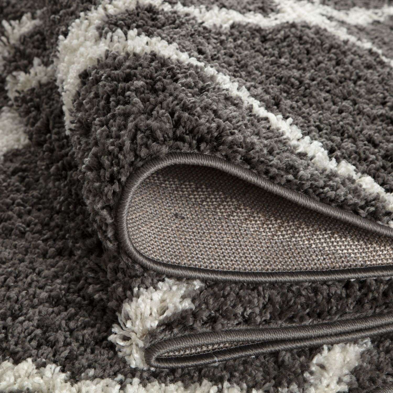 The Rugs Moroccan Dark Grey Shaggy Rug 740