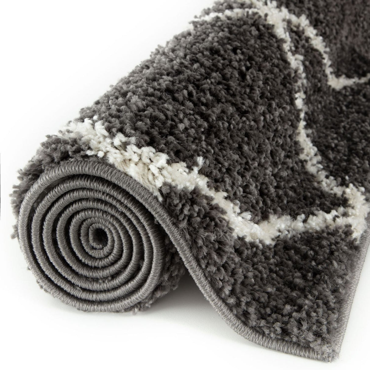 The Rugs Moroccan Dark Grey Shaggy Rug 740