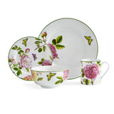 Portmeirion Home 16-Piece Porcelain Dinnerware Set with Pink Roses