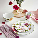 Portmeirion Home 16-Piece Porcelain Dinnerware Set with Pink Roses