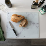 Rinkit Rectangle Glass Chopping Board Marble - 50cm x 40cm