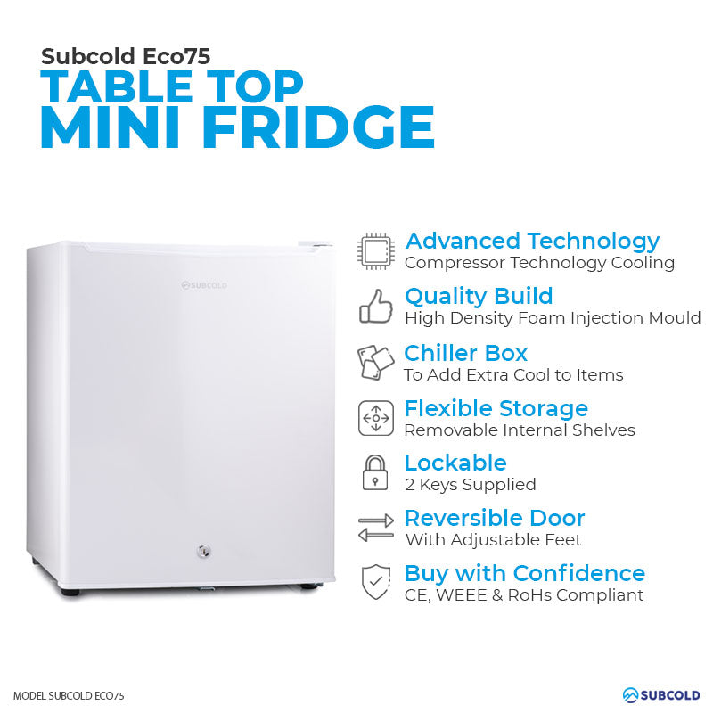 Subcold Eco75 Table Top Fridge - 75L