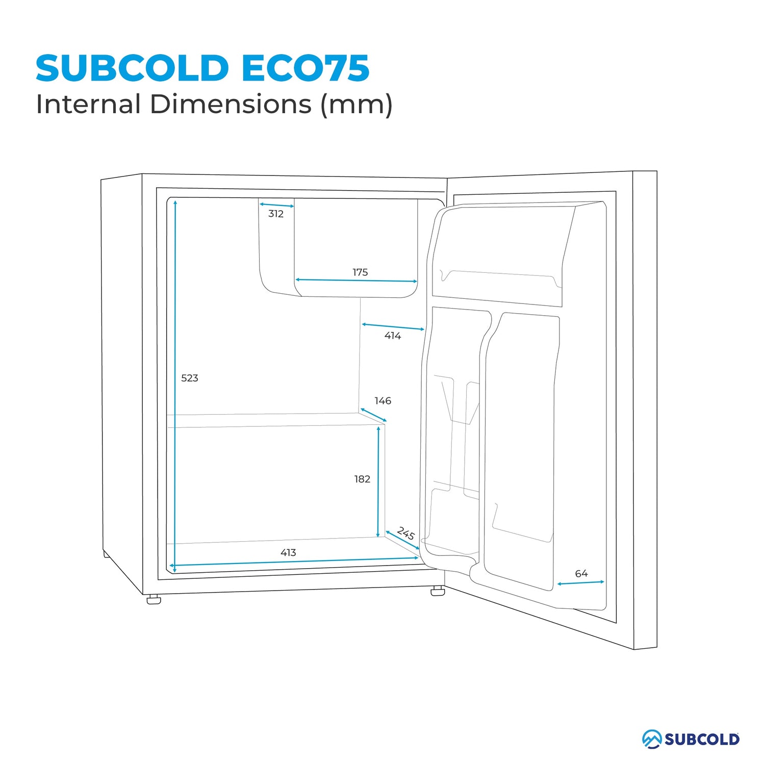 Subcold Eco75 Table Top Fridge - 75L