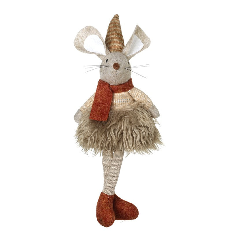 Blush & Bale Autumn Mouse Ornament Décor - 12cm x 8cm x 36cm