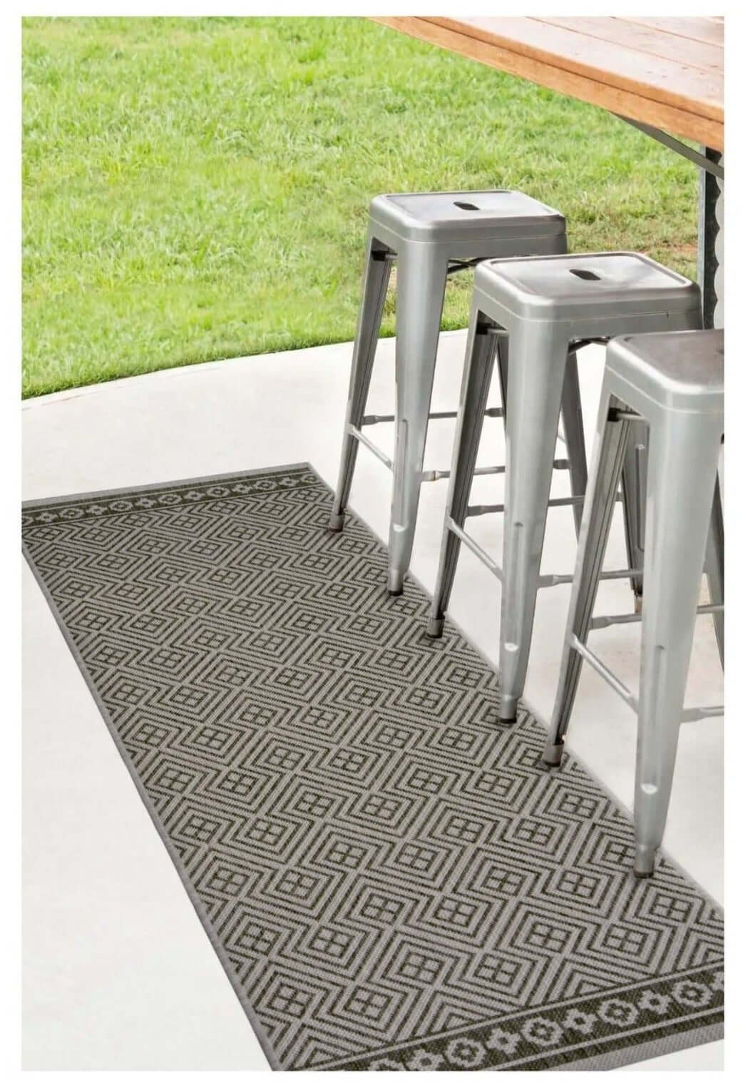 County Geo Grey Indoor‑Outdoor Rug by The Rugs
