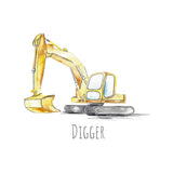 Digger Construction Site Greeting Card | Katie Hipwell Design