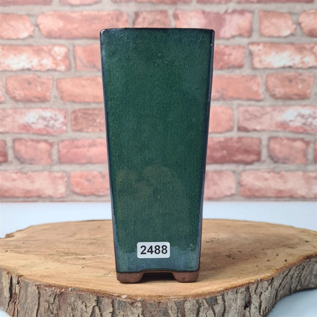Yorkshire Bonsai Dark Green Cascade Glazed Bonsai Pot - 7cm