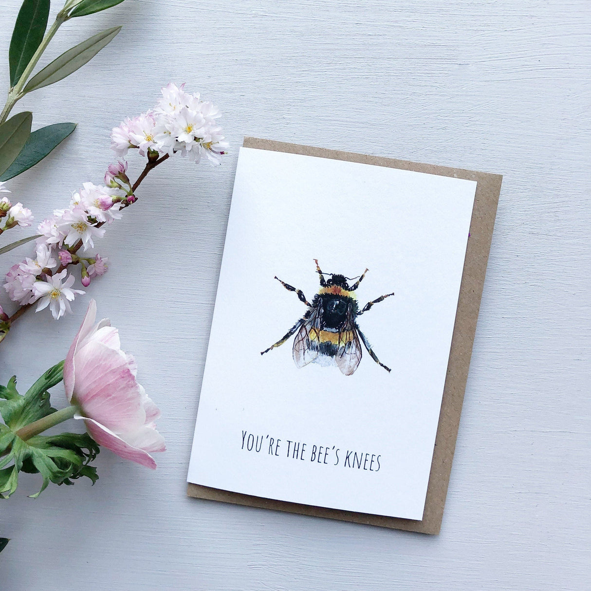 Bumble Bee Watercolour Greetings Card | Katie Hipwell Design
