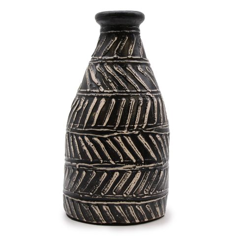 HatiNest Greek Taper Dry Flowers Vase - Chocolate