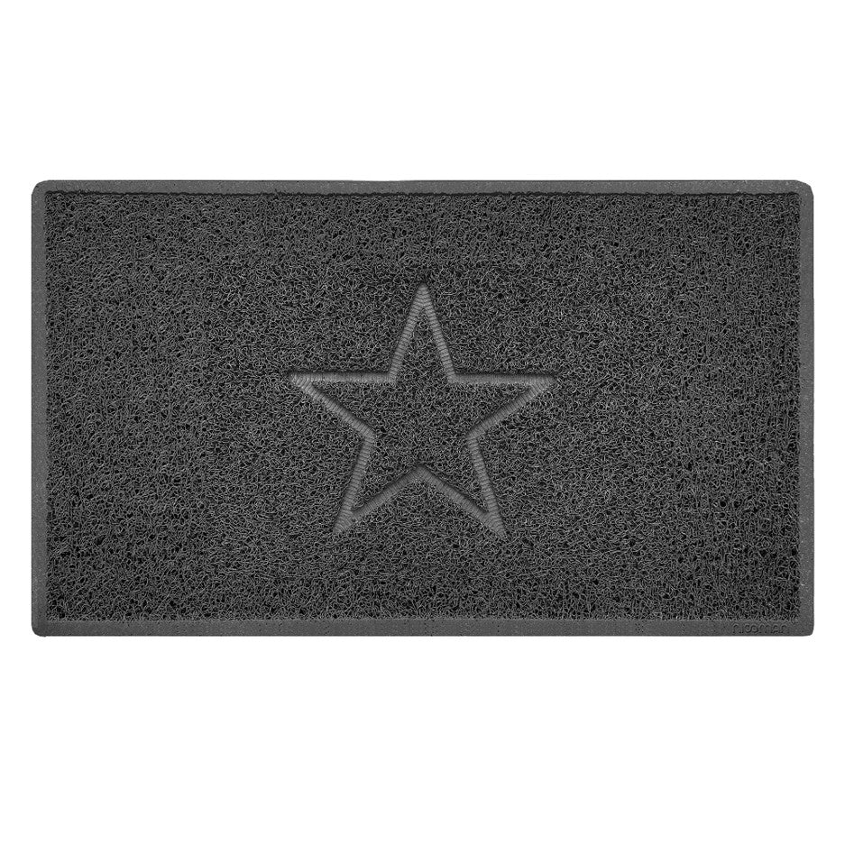 Nicoman Indoor Spaghetti Door Mat Embossed Star - Dark Grey