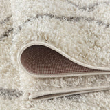 Moroccan Ivory Grey Shaggy Rug | 800
