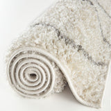 Moroccan Ivory Grey Shaggy Rug | 800
