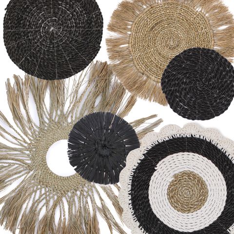 HatiNest Set of Six Natural Wall Art Abu-Abu Collection