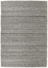 Chunky Natural Grey Knitted Rug – Handwoven Wool Texture