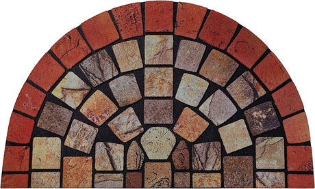 Nicoman Halfmoon Tile Barrier Doormat - Red Edge