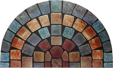 Nicoman Halfmoon Tile Barrier Doormat - Blue Edge