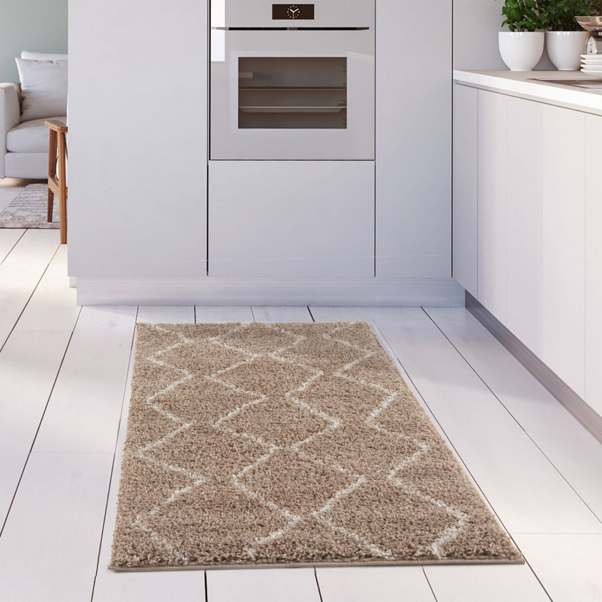 Moroccan Beige Shaggy Rug | 820