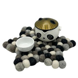 HatiNest Star Shape Felt Ball Centre Mat - Multi Grey
