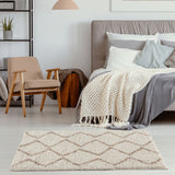 Moroccan Ivory Beige Shaggy Rug | 830