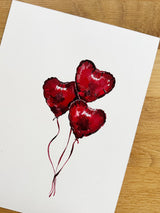 Valentines Penguin & Chick Watercolour Card | Katie Hipwell Design
