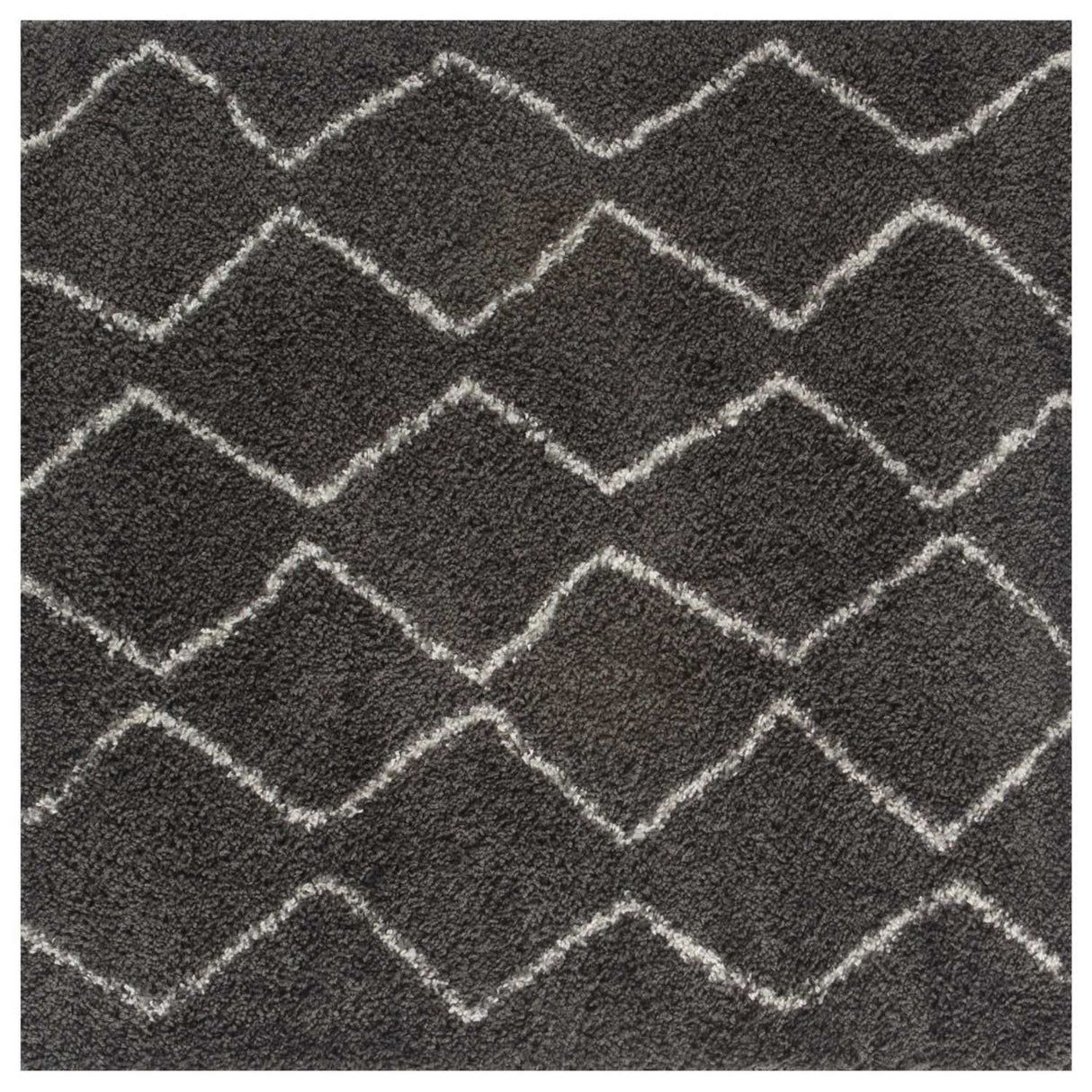 Moroccan Dark Grey Shaggy Rug 840 by The Rugs