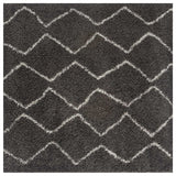 Moroccan Dark Grey Shaggy Rug 840 by The Rugs