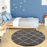 Moroccan Dark Grey Shaggy Rug 840 by The Rugs