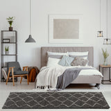 Moroccan Dark Grey Shaggy Rug 840 by The Rugs