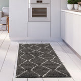 Moroccan Dark Grey Shaggy Rug 840 by The Rugs