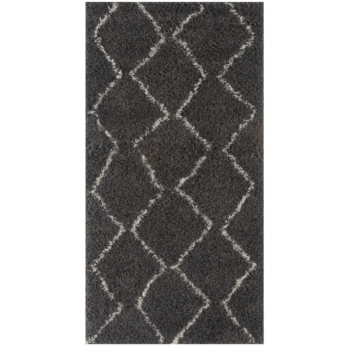Moroccan Dark Grey Shaggy Rug 840 by The Rugs