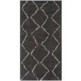 Moroccan Dark Grey Shaggy Rug 840 by The Rugs
