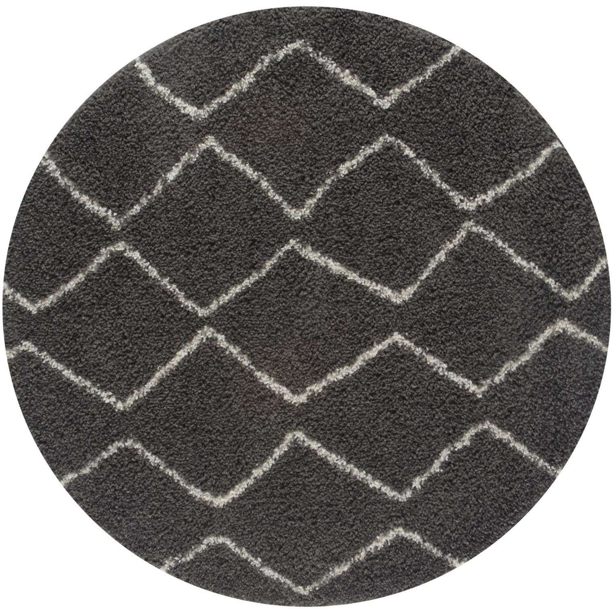 Moroccan Dark Grey Shaggy Rug 840 by The Rugs