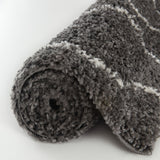 Moroccan Dark Grey Shaggy Rug 840 by The Rugs