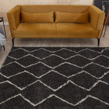 Moroccan Dark Grey Shaggy Rug 840 by The Rugs