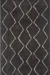 Moroccan Dark Grey Shaggy Rug 840 by The Rugs