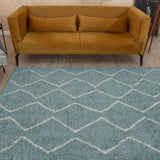 Moroccan Duck Egg Blue Shaggy Rug 850