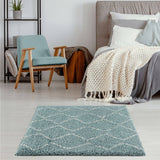 Moroccan Duck Egg Blue Shaggy Rug 850