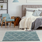 Moroccan Duck Egg Blue Shaggy Rug 850