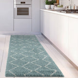 Moroccan Duck Egg Blue Shaggy Rug 850