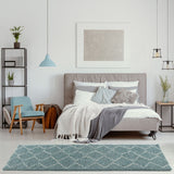 Moroccan Duck Egg Blue Shaggy Rug 850