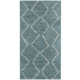 Moroccan Duck Egg Blue Shaggy Rug 850