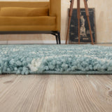 Moroccan Duck Egg Blue Shaggy Rug 850