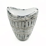 HatiNest Wide Neck Shaped Dry Flowers Vase Cream - 22cm