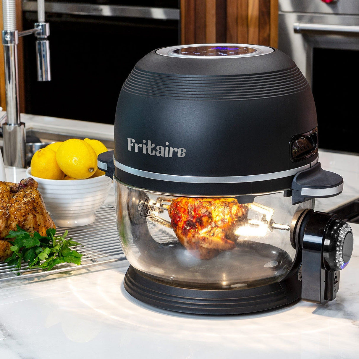 Fritaire Self-Cleaning Glass Bowl Air Fryer - Teal
