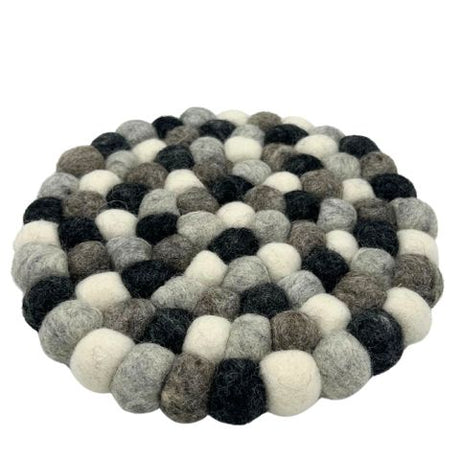 HatiNest Round Felt Ball Placemat Multi Grey
