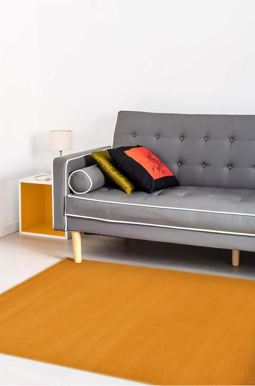 Maestro Solid Ochre Low‑Pile Indoor Floor Rug | The Rugs