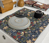 Lou-bees Strawberry Thief Red Drying Mat