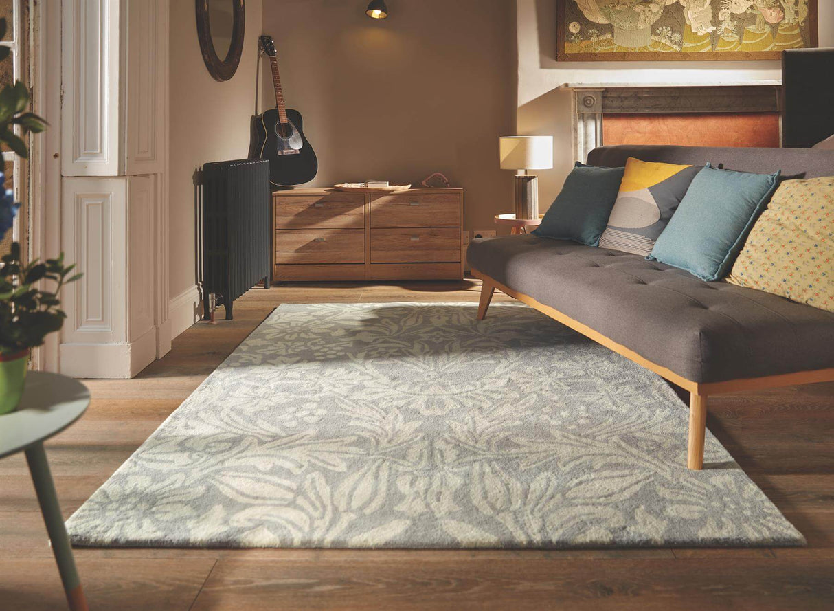 Heritage Lavender Floral Wool Rug by The Rugs