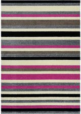 Linea Striped Pink Washable Rug